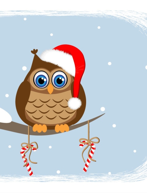 Das Christmas Owl Wallpaper 480x640