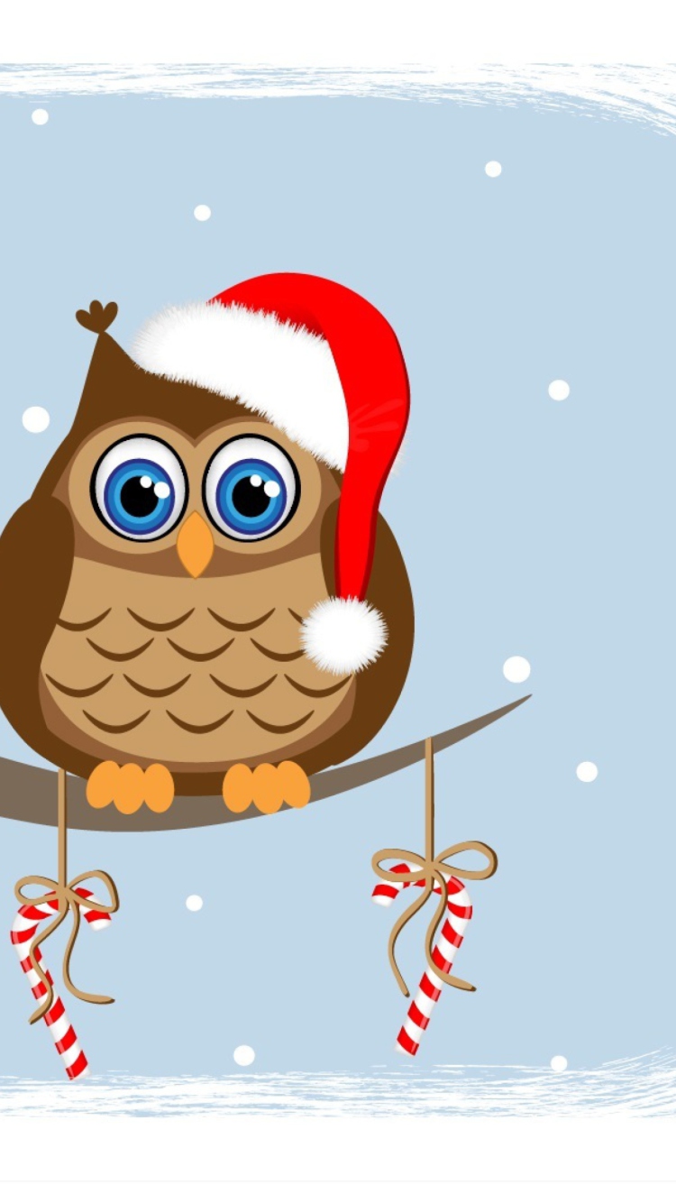 Sfondi Christmas Owl 750x1334