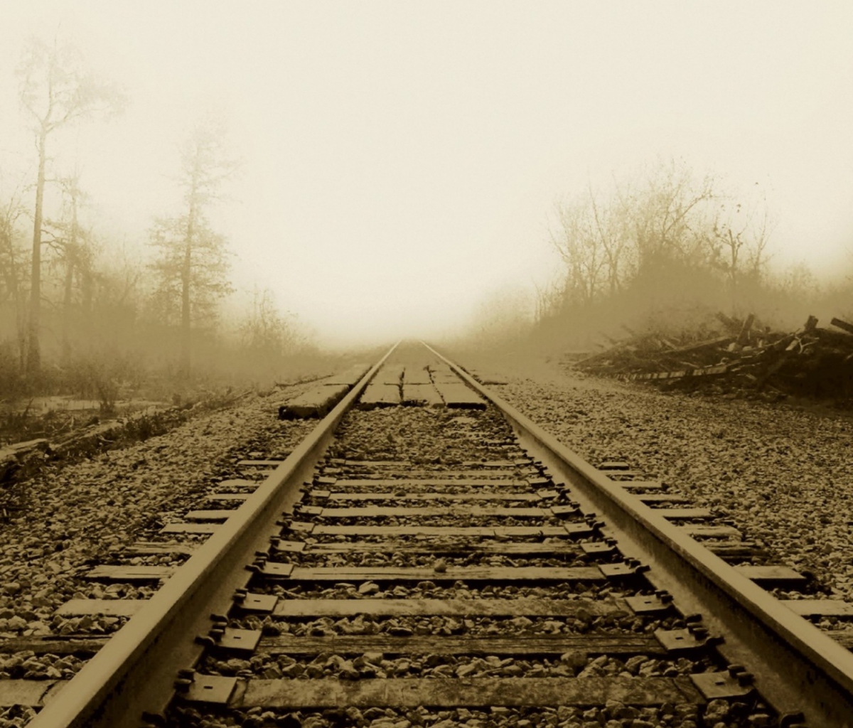 Fondo de pantalla Railway In A Fog 1200x1024