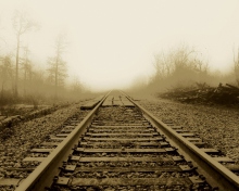 Fondo de pantalla Railway In A Fog 220x176