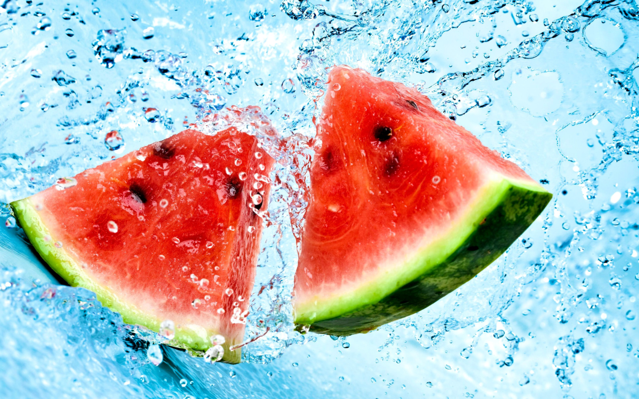 Watermelon Triangle Slices wallpaper 1280x800