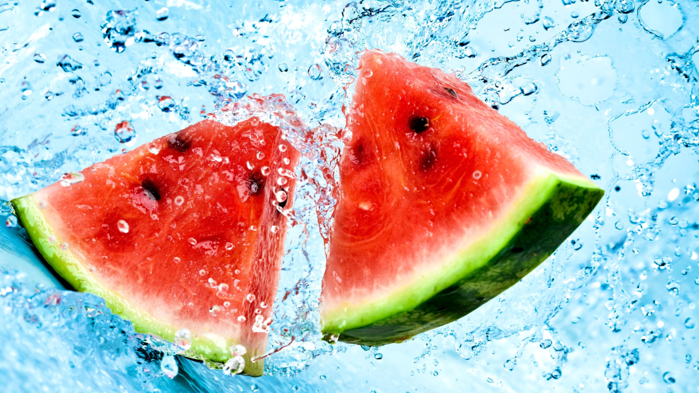 Screenshot №1 pro téma Watermelon Triangle Slices 1366x768