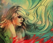 Blonde Woman Painting screenshot #1 176x144