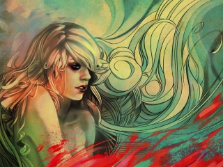 Blonde Woman Painting screenshot #1 320x240