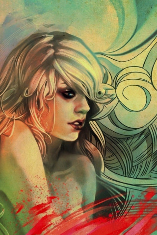 Screenshot №1 pro téma Blonde Woman Painting 320x480