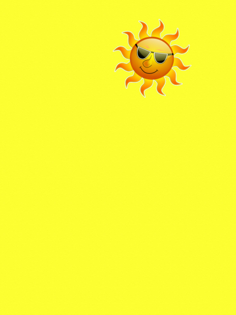 Yellow Sun Illustration wallpaper 480x640