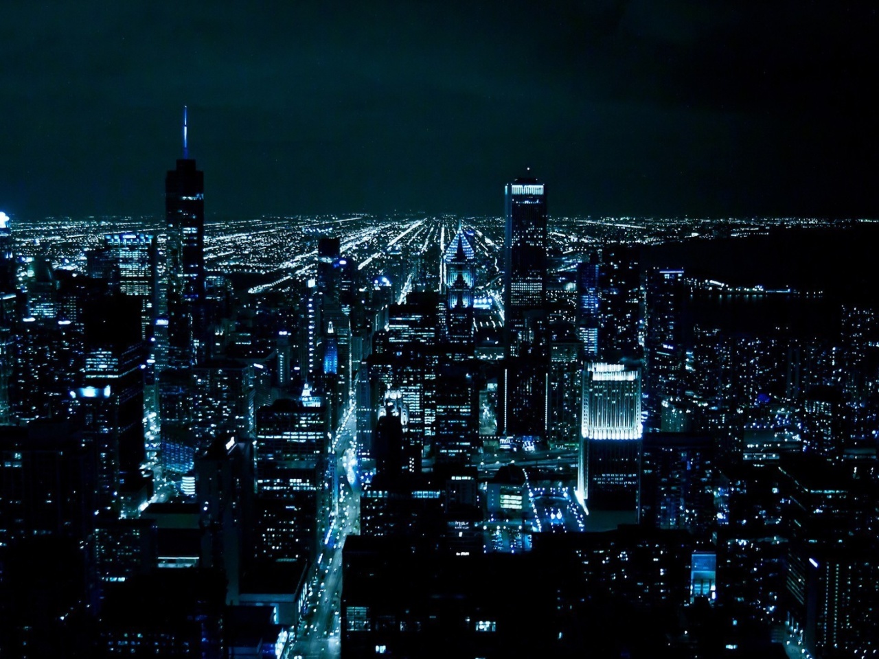 Das Chicago Night Lights Wallpaper 1280x960