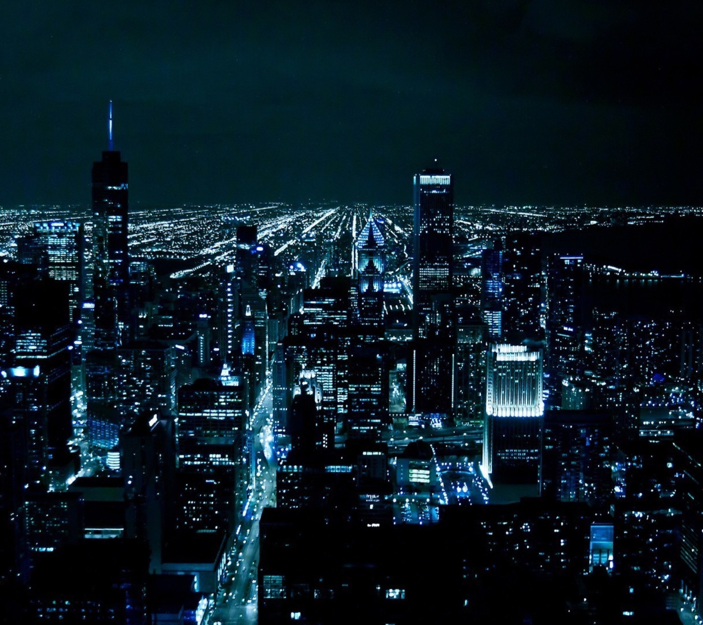 Das Chicago Night Lights Wallpaper 1440x1280