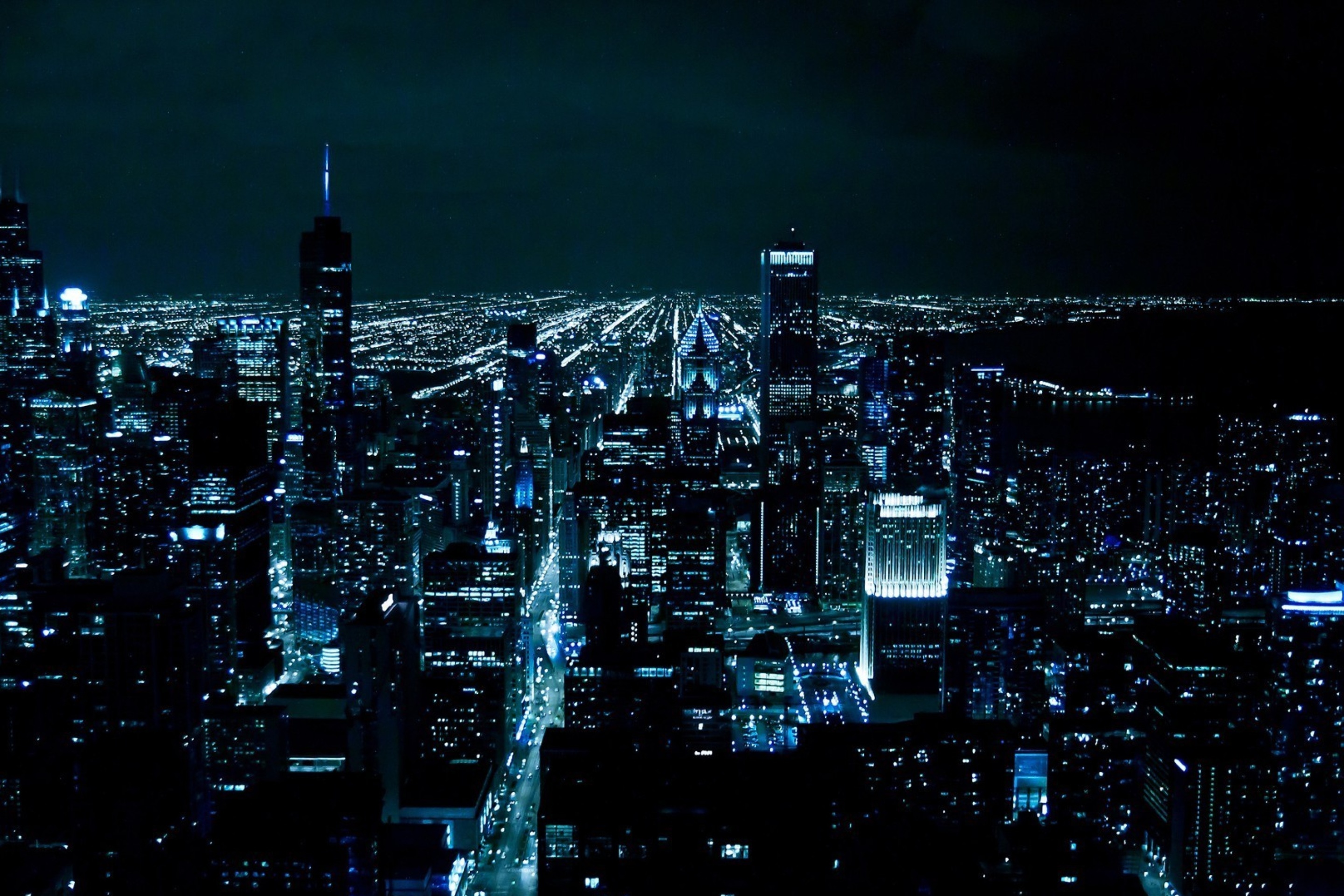 Das Chicago Night Lights Wallpaper 2880x1920