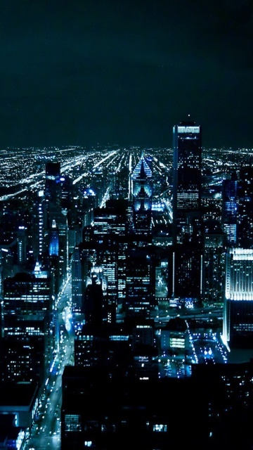 Das Chicago Night Lights Wallpaper 360x640