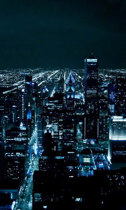 Das Chicago Night Lights Wallpaper 480x800