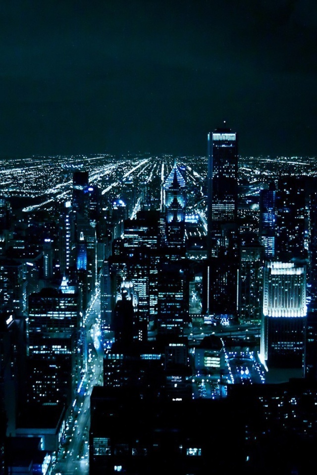 Chicago Night Lights wallpaper 640x960