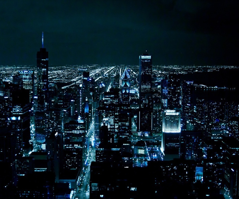 Das Chicago Night Lights Wallpaper 960x800