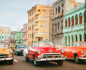 Das Cuba Retro Cars in Havana Wallpaper 176x144