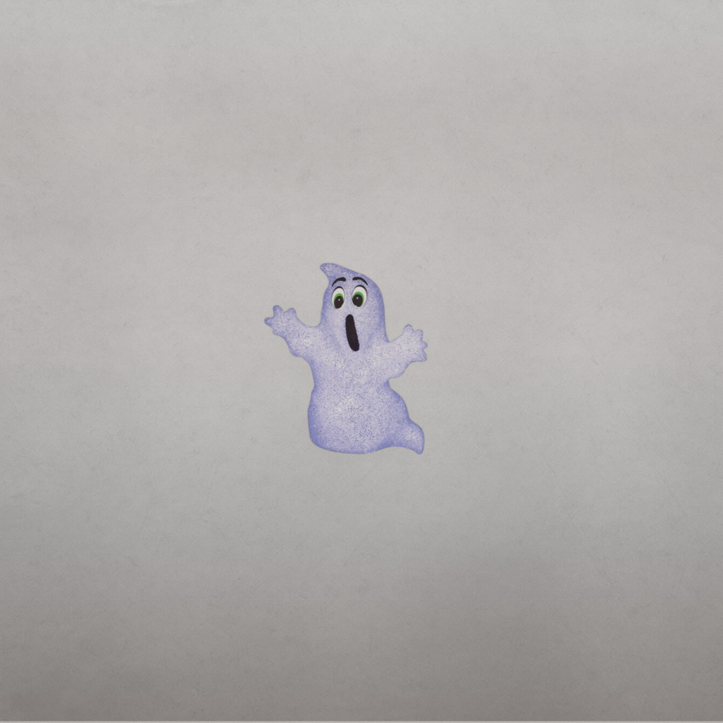 Funny Ghost Illustration wallpaper 1024x1024