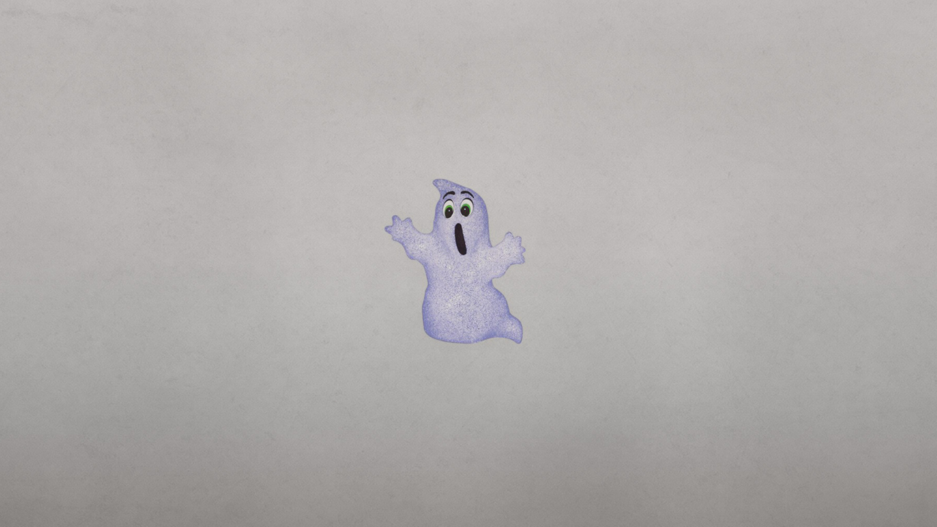 Funny Ghost Illustration wallpaper 1366x768