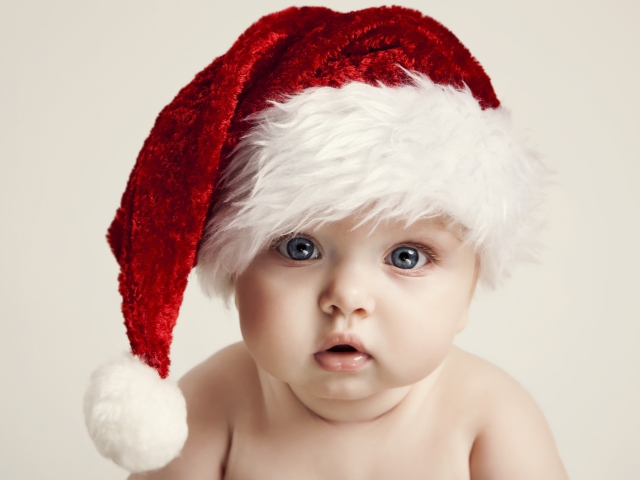 Das Sweet Baby Santa Wallpaper 640x480