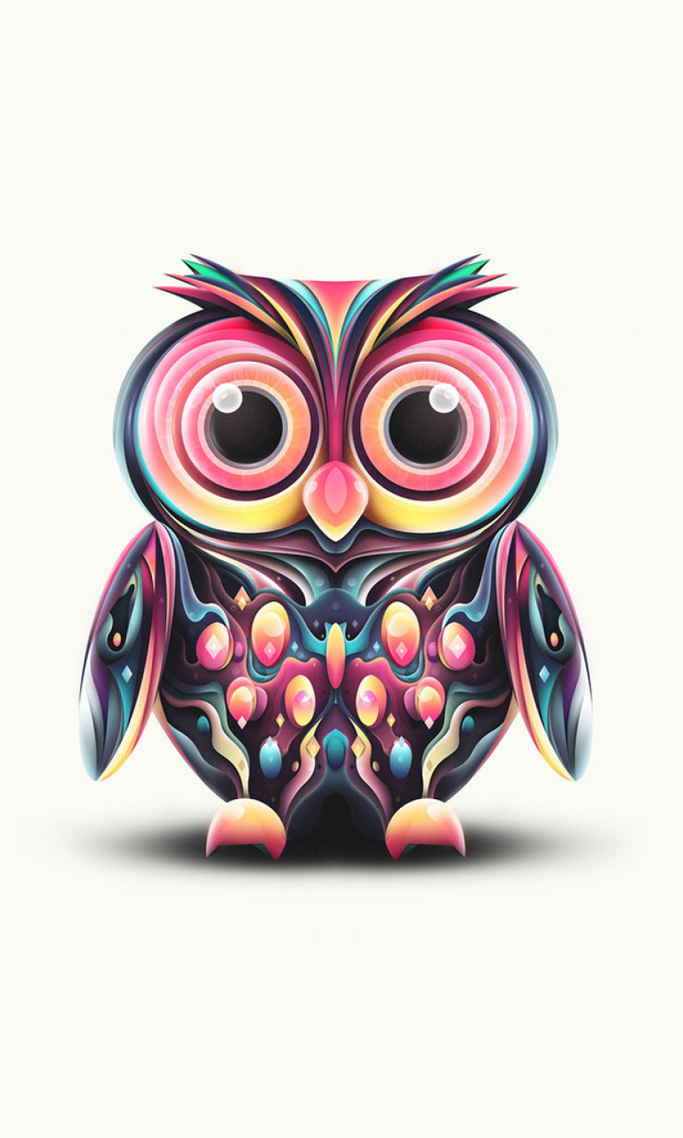 Обои Cute Owl 768x1280