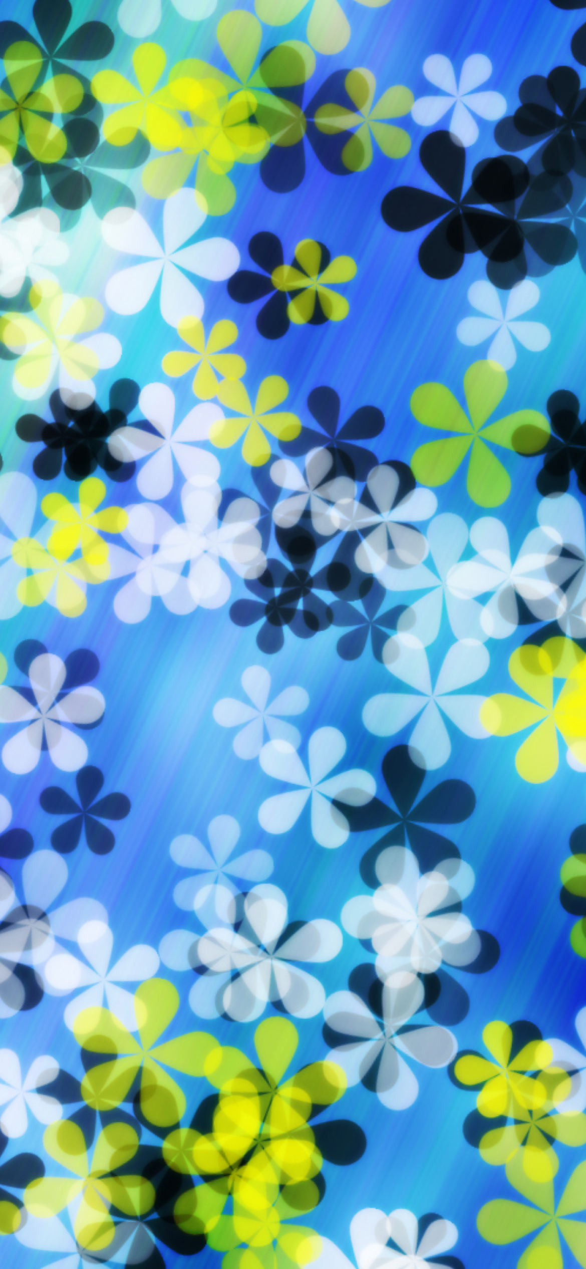 Sfondi Yellow And Blue Flowers Pattern 1170x2532