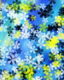 Sfondi Yellow And Blue Flowers Pattern 128x160