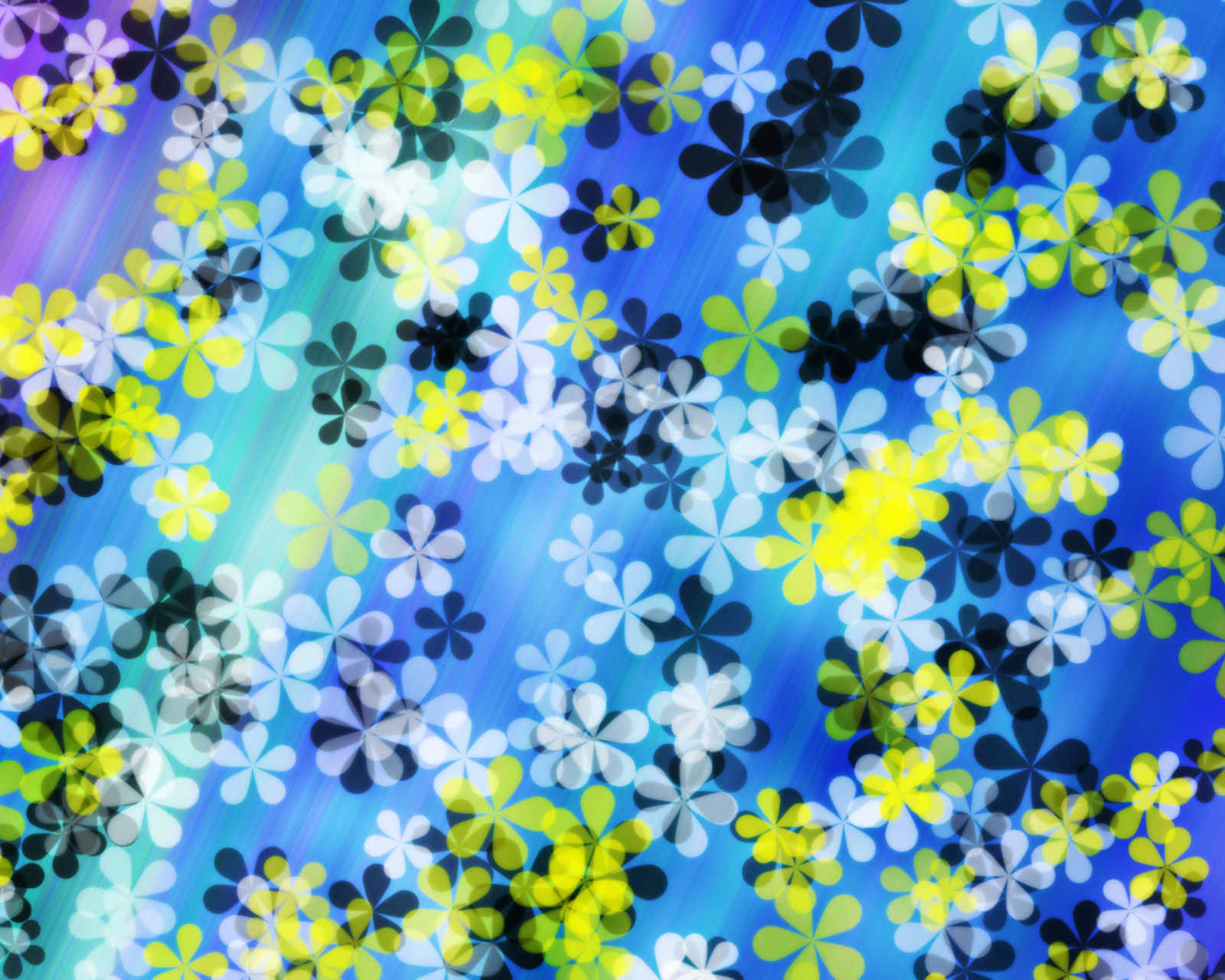 Sfondi Yellow And Blue Flowers Pattern 1600x1280