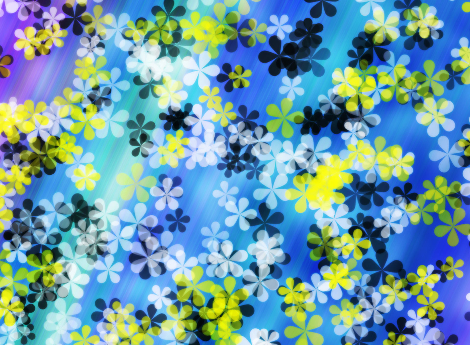 Yellow And Blue Flowers Pattern wallpaper 1920x1408
