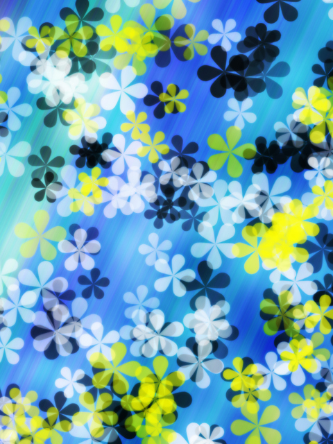 Das Yellow And Blue Flowers Pattern Wallpaper 480x640
