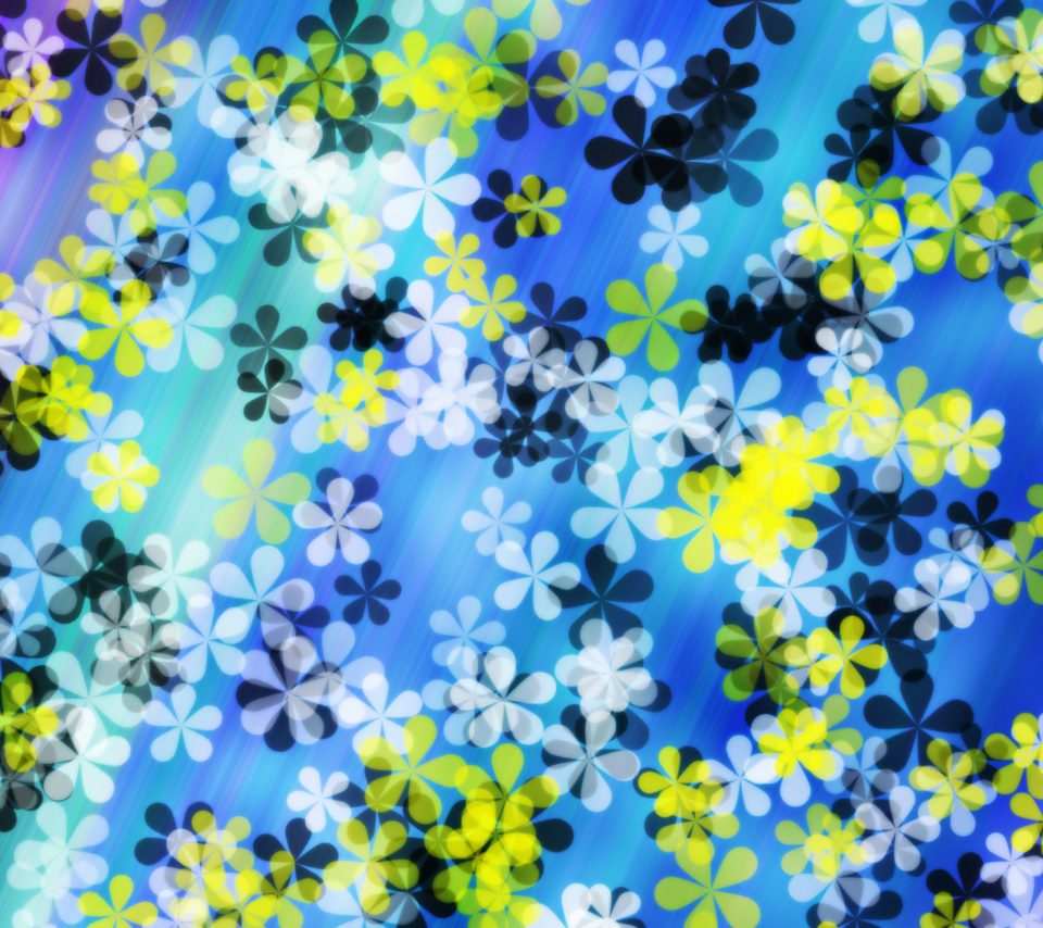 Sfondi Yellow And Blue Flowers Pattern 960x854