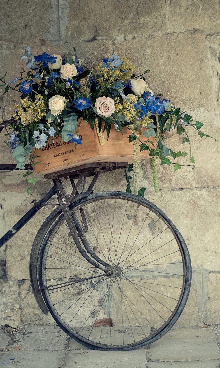 Flower Bicycle wallpaper 768x1280