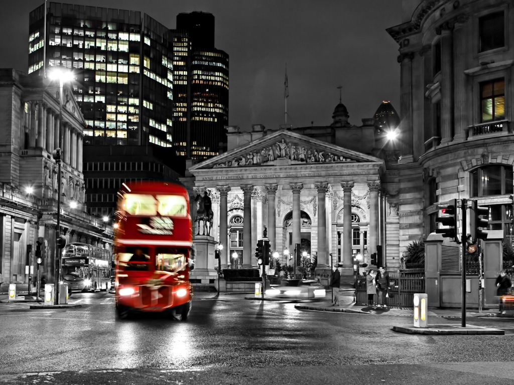 Das Night London Bus Wallpaper 1024x768