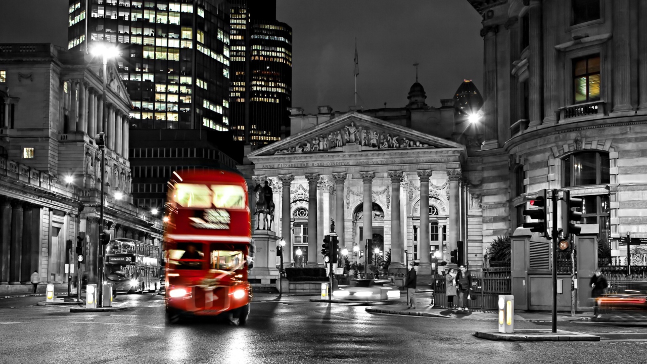 Fondo de pantalla Night London Bus 1280x720