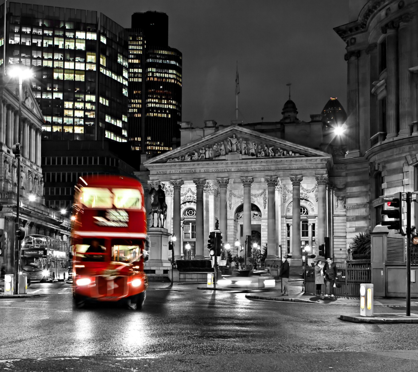 Fondo de pantalla Night London Bus 1440x1280