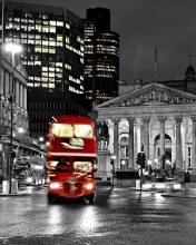 Обои Night London Bus 176x220