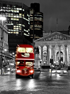 Night London Bus wallpaper 240x320