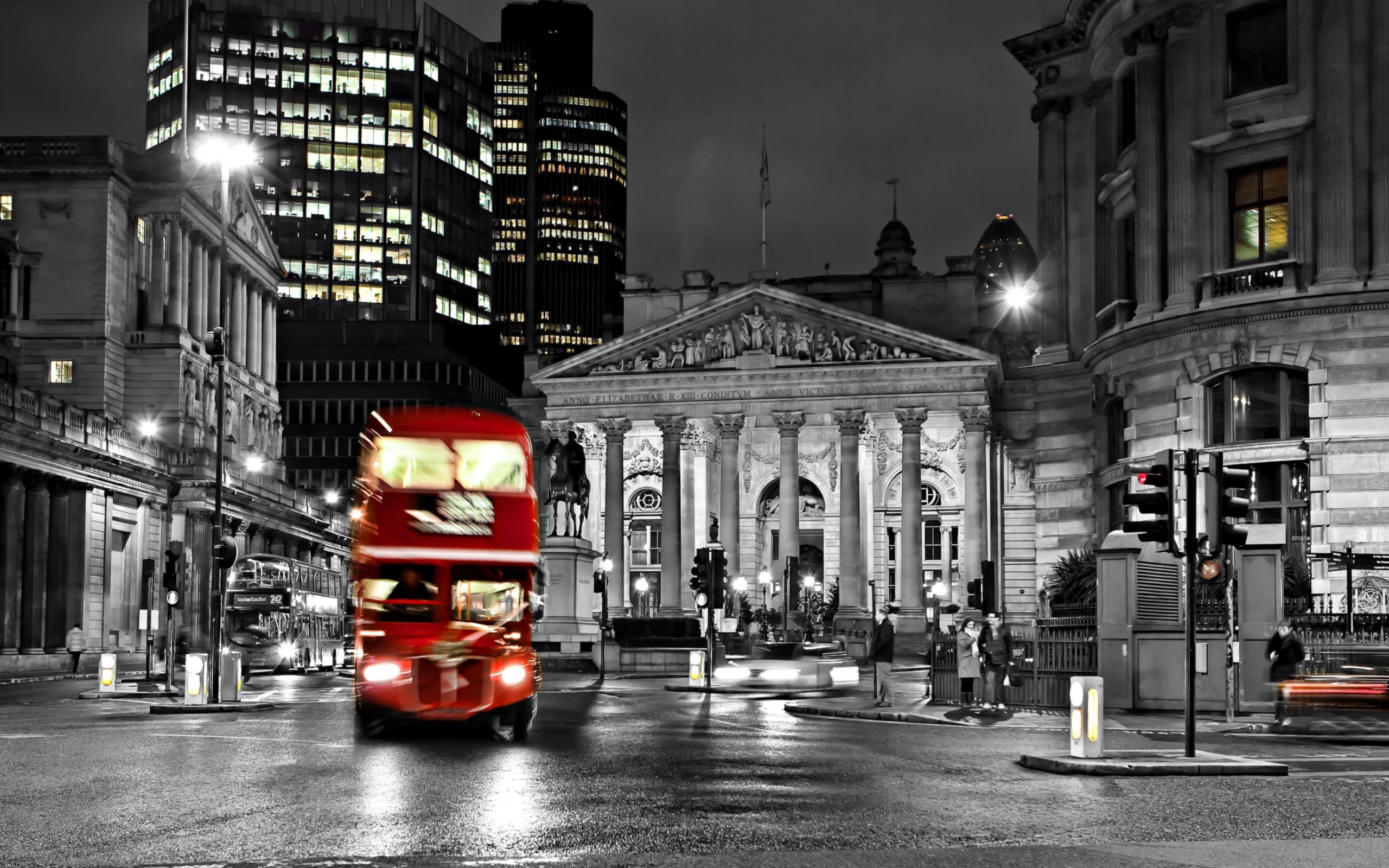 Night London Bus wallpaper 2560x1600