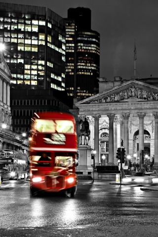 Das Night London Bus Wallpaper 320x480