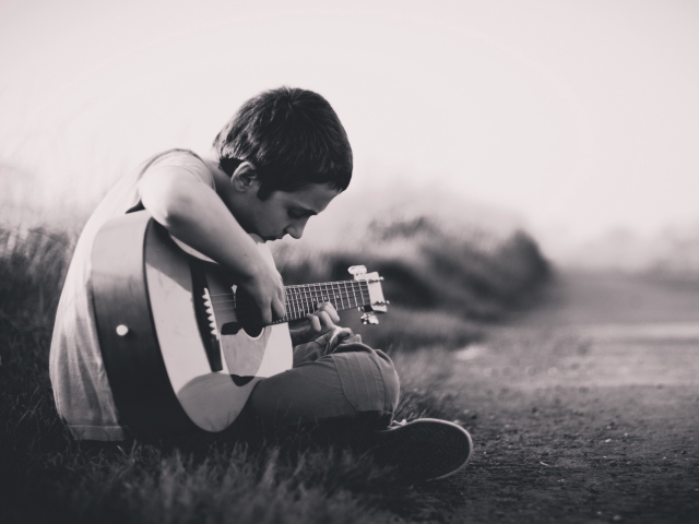 Boy With Guitar wallpaper 640x480