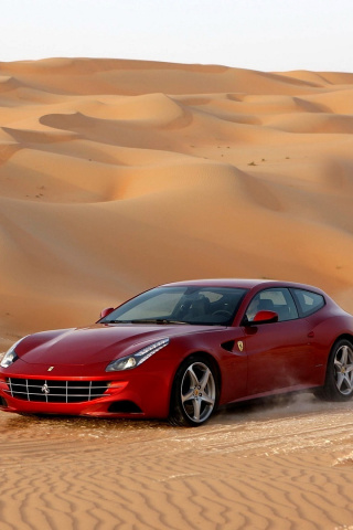 Fondo de pantalla Ferrari FF in Desert 320x480