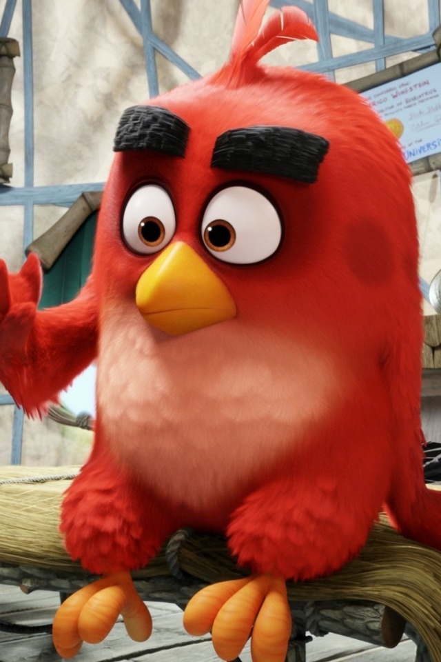 Fondo de pantalla Angry Birds Red 640x960