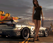 Fondo de pantalla Hot Girl Standing Next To Sport Car 176x144
