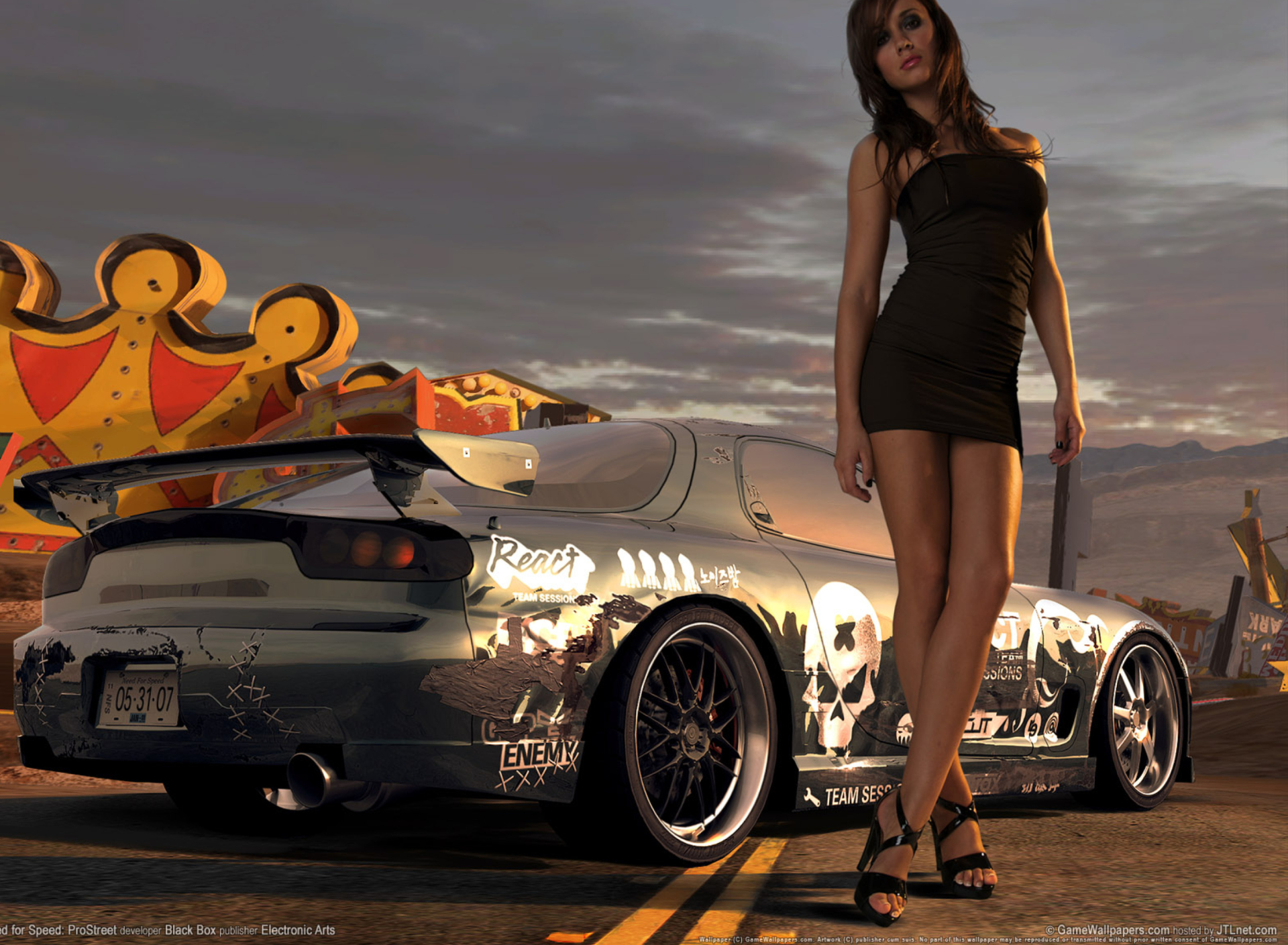 Обои Hot Girl Standing Next To Sport Car 1920x1408