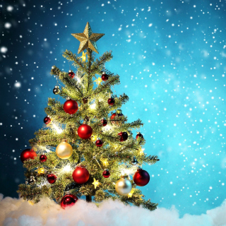 New Year Tree and Snow Wallpaper for iPad 2