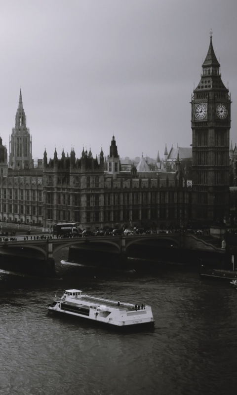 Sfondi London Black And White 480x800