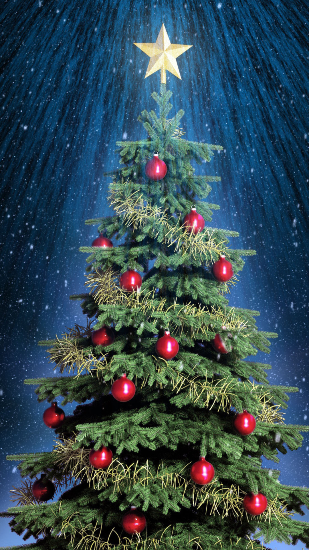 Classic Christmas Tree With Star On Top screenshot #1 1080x1920