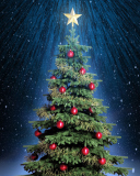 Das Classic Christmas Tree With Star On Top Wallpaper 128x160