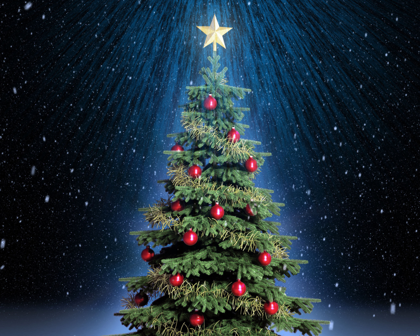 Sfondi Classic Christmas Tree With Star On Top 1600x1280