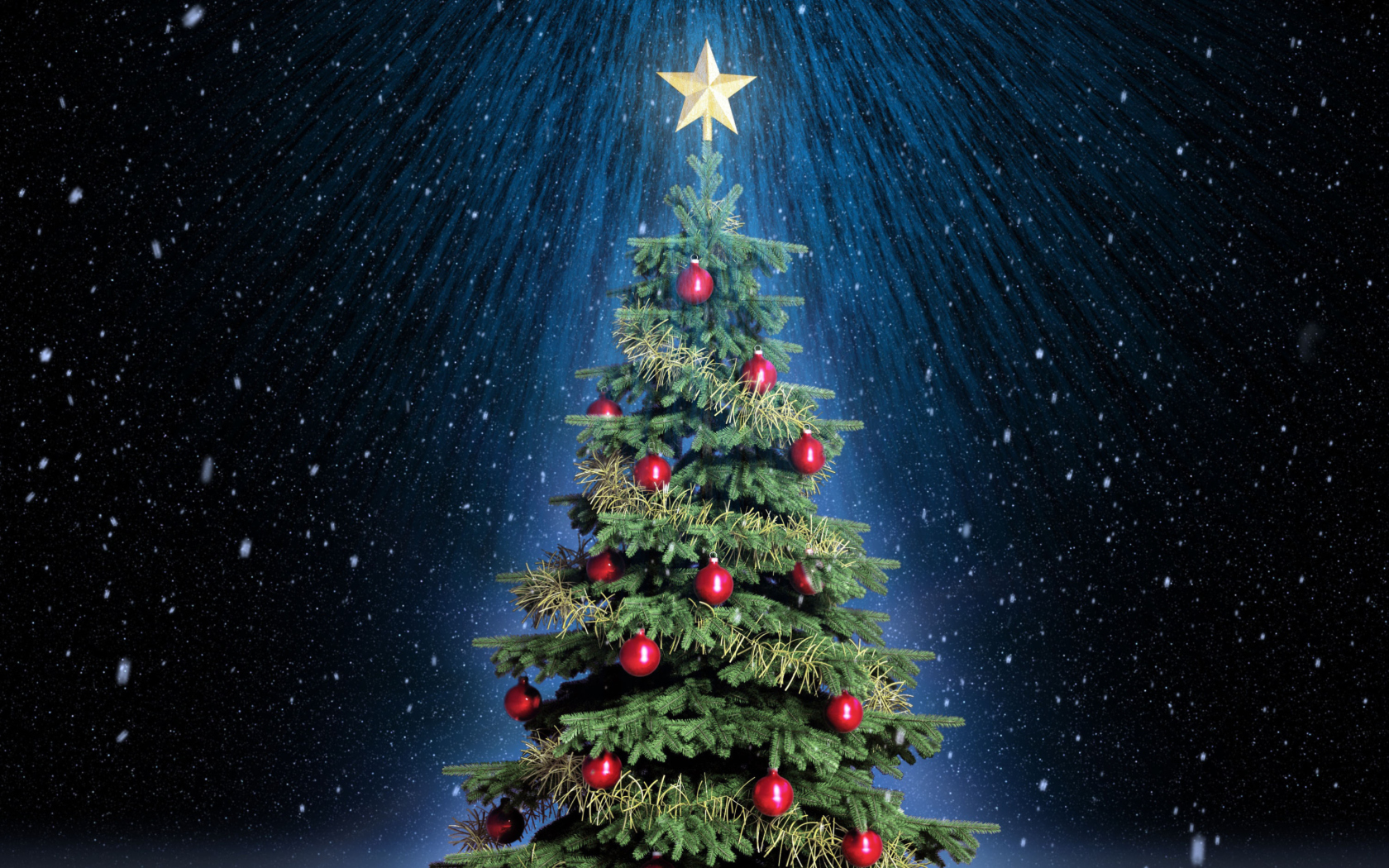 Classic Christmas Tree With Star On Top screenshot #1 1680x1050