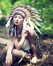 Indian Feather Hat wallpaper 176x220