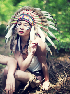 Indian Feather Hat wallpaper 240x320