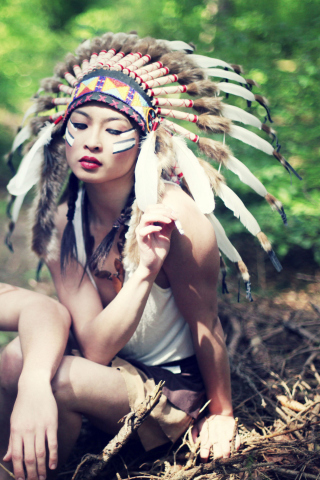 Indian Feather Hat wallpaper 320x480